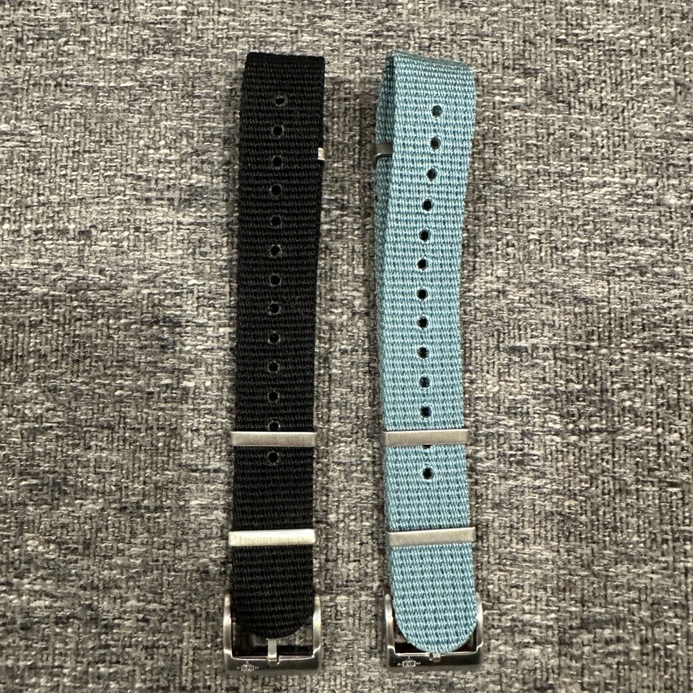 Black and Blue Cotton Watch Straps